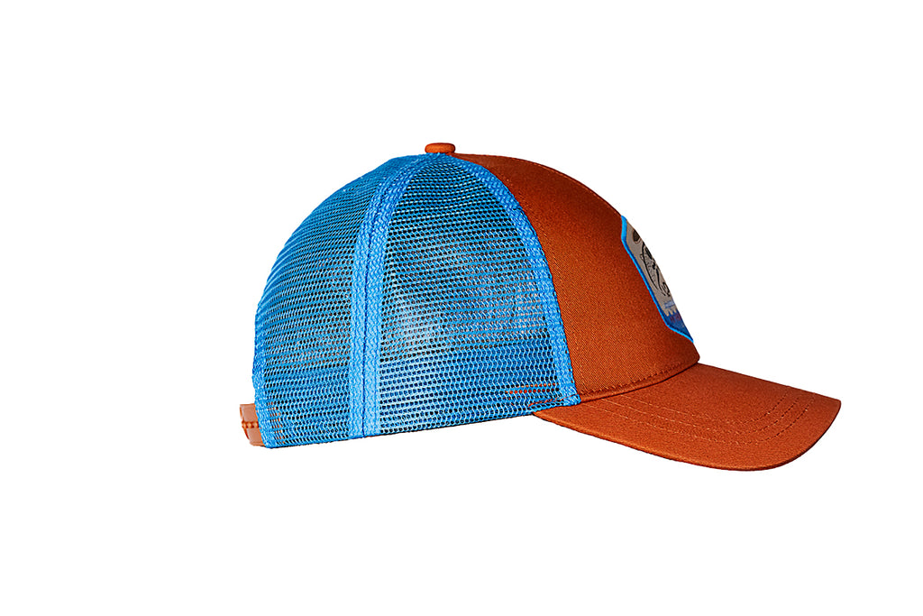Casquette Devaux Trucker Bomblue vue de profil