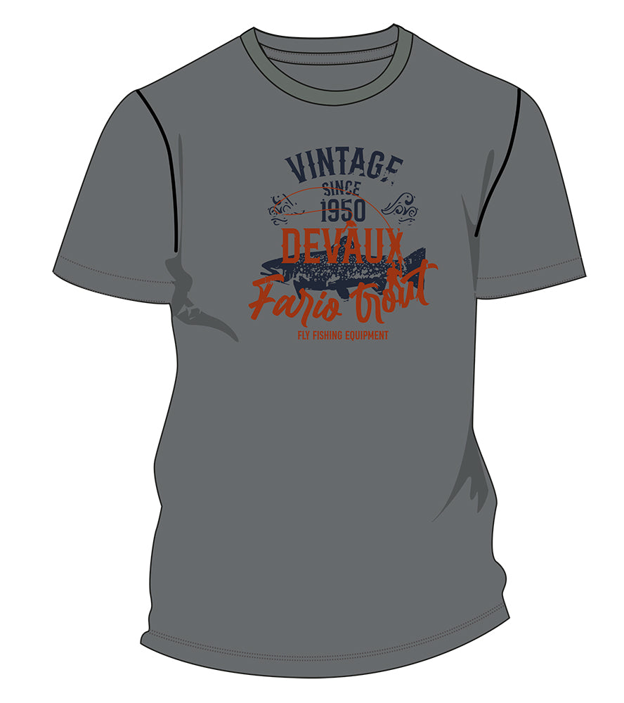 Tee-shirt Devaux Vintage Gris Bleu